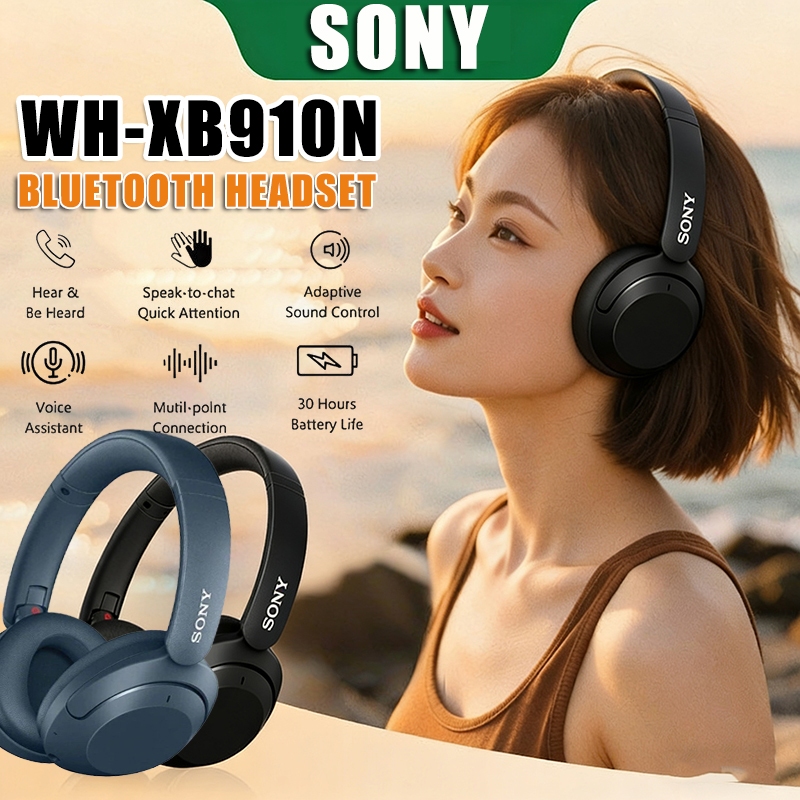 🎧WH-XB910N🎧หูฟังครอบหู ไร้สายครอบหู คุณภาพเสียงที่ดี Bluetooth Headset หูฟังพร้อมไมค์ หูฟังตัดเสียงรบกวน
