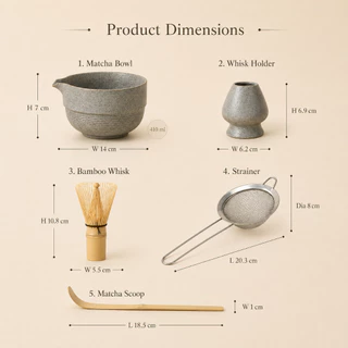 SunYoung ชามมัทฉะญี่ปุ่น 5 ชิ้น Matcha Bowl Set ถ้วยชงมัทฉะมีปาก แปรงชงชา ของขวัญพรีเมียม