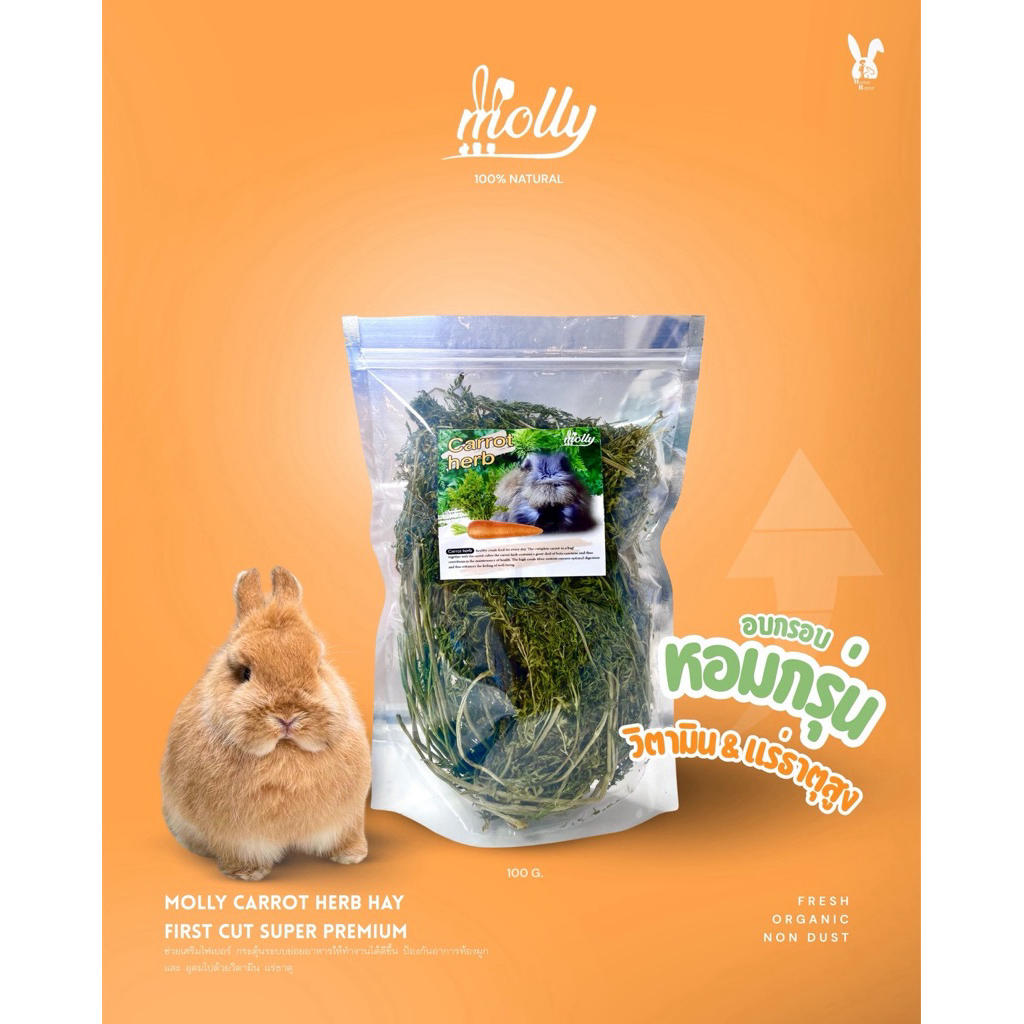 carrot herb ใบแครทอบแห้ง ขนาด 60 กรัม