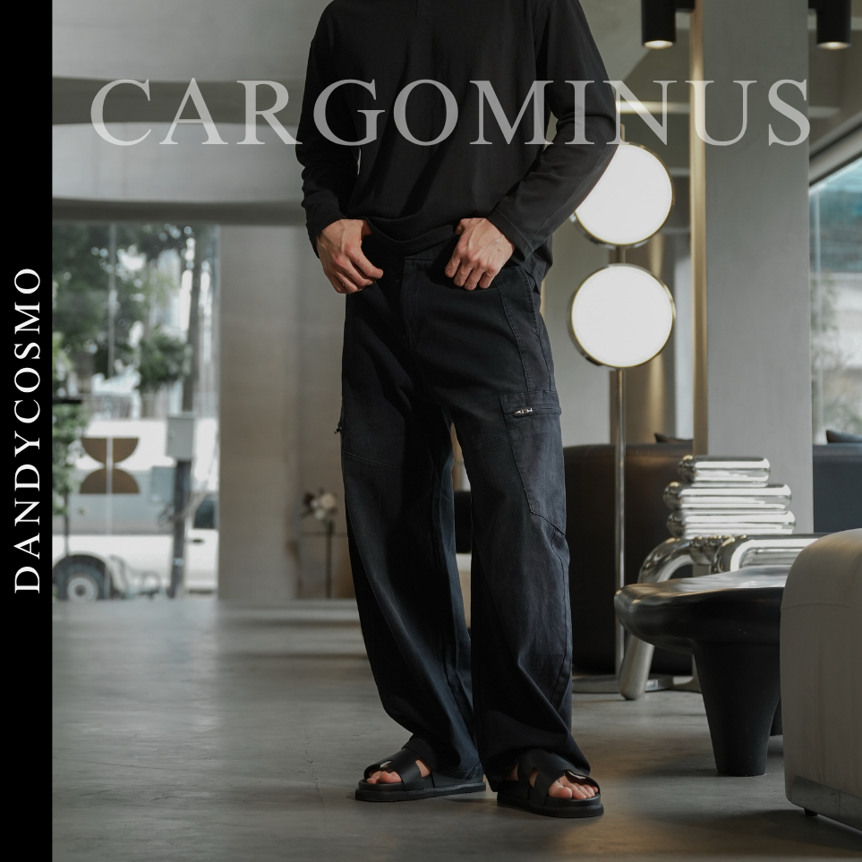 DANDY COSMO |กางเกงคาร์โก้ผู้ชาย CARGOMINUS แต่งกระเป๋าซิป ทรงหลวมหลวมกำลังดี ไม่เทอะทะ ลุคเท่ ✖️NO RESTOCK EDITION