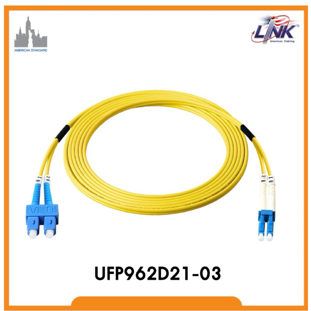 Link UFP962D21-03 Fiber Optic SC-LC Patch Cord 9/125 μm (OS2)