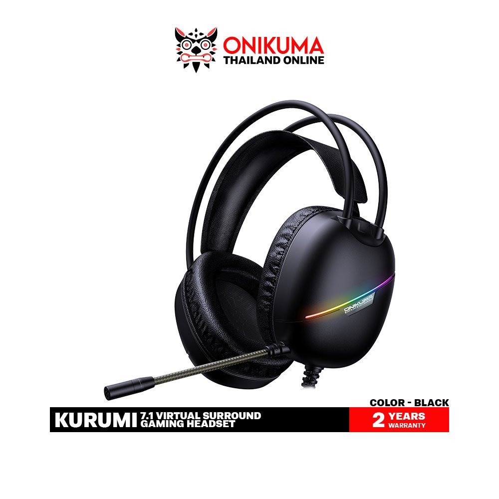 Onikuma Kurumi 7.1 Virtual Surround Gaming Headset หูฟังแบบมีสาย ไดร์เวอร์ 50 มม. ระบบเสียงจำลอง 7.1