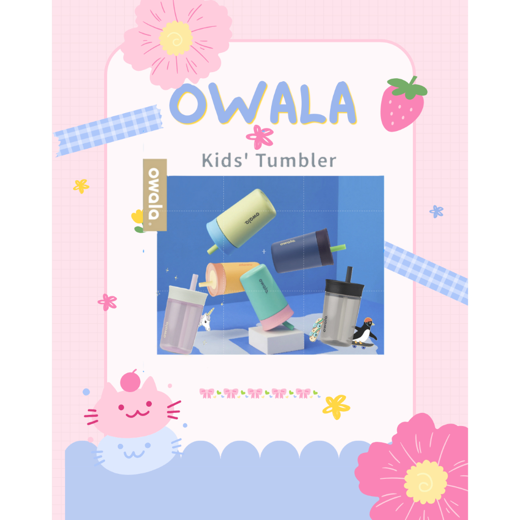 สีใหม่พร้อมส่ง 🎉 💯‼️Owala Tumbler  Kids Stainless Steel / แบบใส Tumbler 12 oz.