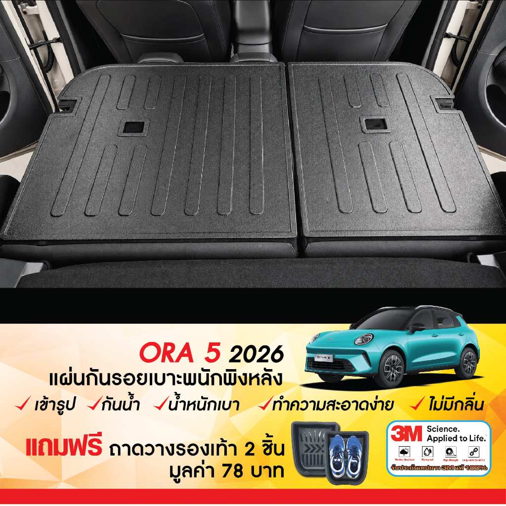 ORA 5 2026 - ปัจจุบัน แผ่นกันรอยเบาะ พนักพิงหลัง (2ชิ้น) กันรอยเบาะ ORA5