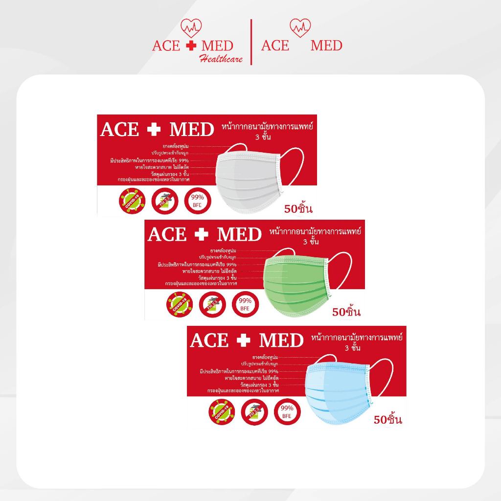 ACE-MED Healthcare หน้ากากอนามัย Medical (Surgical) Mask