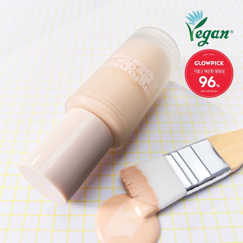 THE FACE SHOP INK LASTING FOUNDATION HEALTHY GLOW SPF35 PA++ รองพื้น ผิวฉ่ำโกลว์ ปกปิดเรียบเนียน ติดทนนาน