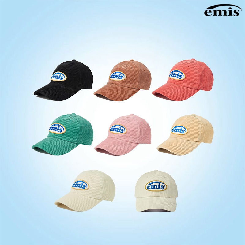 Emis Corduroy Wappen Embroidery Ball Cap น่ารักและทันสมัย