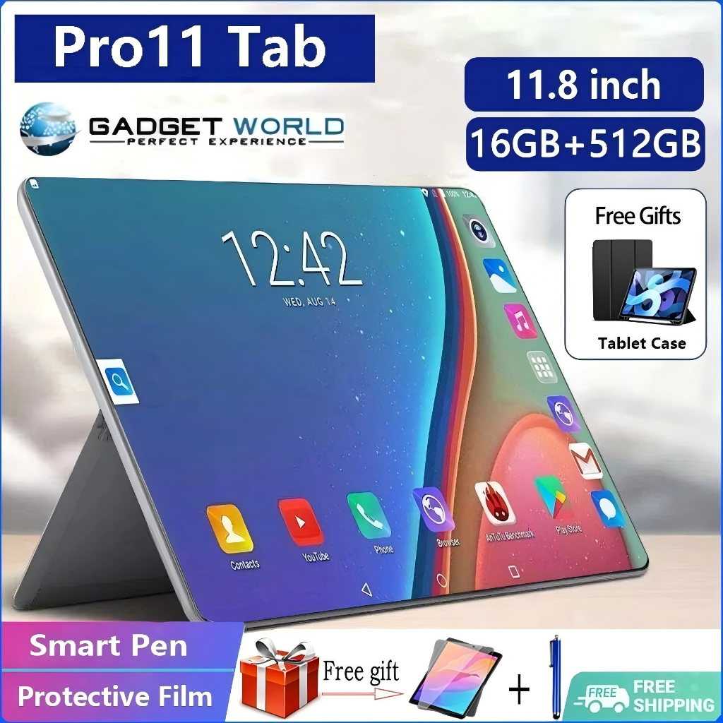 ซื้อ1แถม 6 แท็บเล็ตใหม่ ของขวัญ 11.8นิ้ว เอชดี แกะ16GB+512GBแท็บเล็ตราคาถูก รองรับ2ซิม 5G Tablet wifi แท็บเล็ต COD