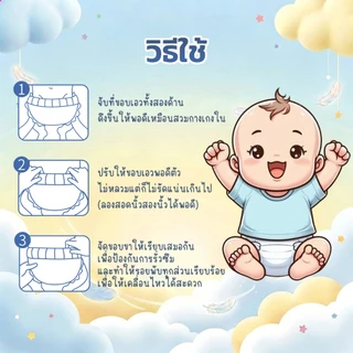 【ซื้อ 1 แถม 1】 ผ้าอ้อมเด็ก นุ่มลื่น แบบสวม/แบบเทป ซึมซับดีเยี่ยม ป้องกัน 360° คุณภาพสูง ลูกนอนหลับสบายทั้งคืน ผ้าอ้อม