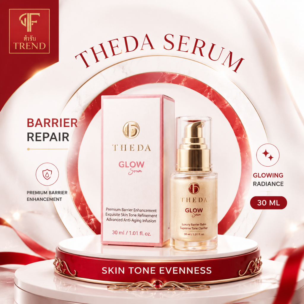 เซรั่ม ธีด้า โกลว์ ( THEDA GLOW SERUM ) ขนาด30ml. เซรั่มบำรุงผิวหน้า ควบคุมความมัน เพิ่มความกระจ่างใสให้กับใบหน้า