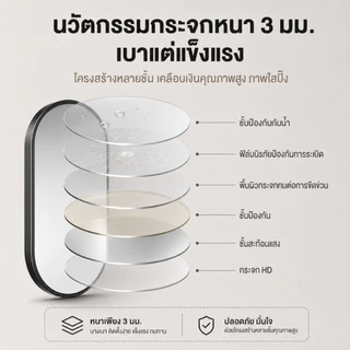 Reflexe กระจกห้องน้ำ 40*60/50*70CM กระจก ภาพที่คมชัด แข็งแรงทนทาน สไตล์เรียบง่าย