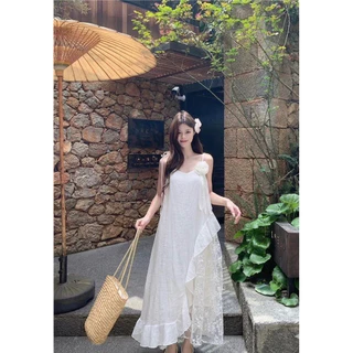 LILY งานนำเข้า สวยสมมง เดรสยาว+เข็มกลัดกุหลาบ ดีเทลน่ารัก เดรสใส่เที่ยว/ใส่ออกงานได้เลยค่า เดรสสวยๆ เดรส เดรสน่ารักๆ
