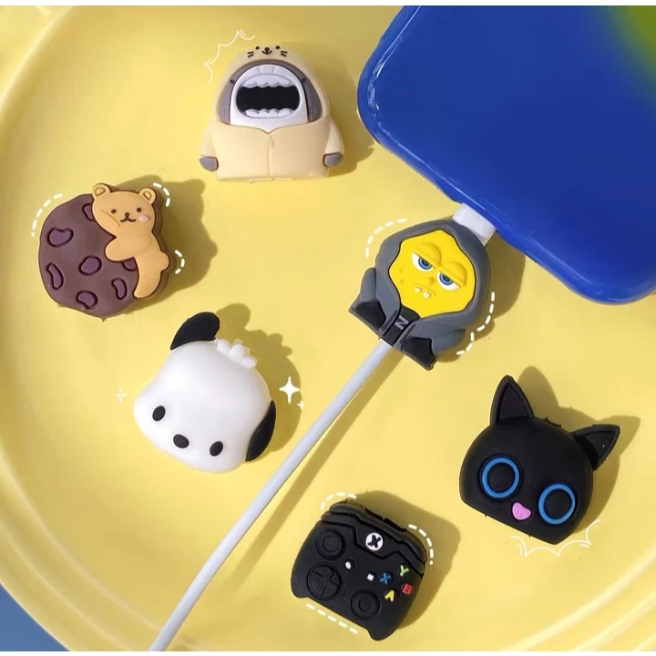 【ส่งจากไทย】Cable Bite ที่กันสายหัก ลายการ์ตูน cable protector สำหรับ สายชาร์จ iP/Type-C
