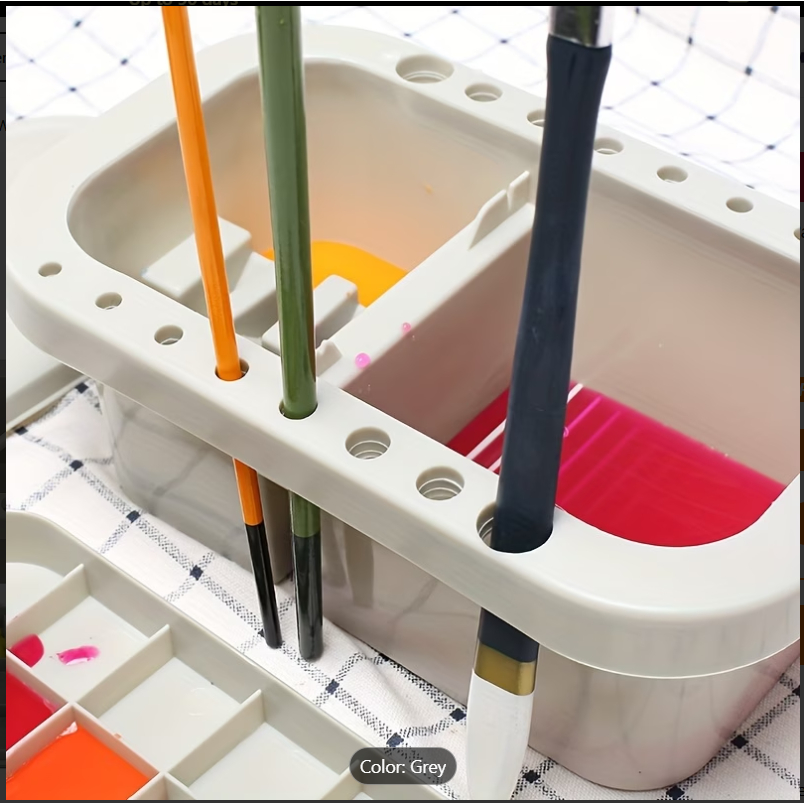 ถังน้ำล้างพู่กันคละสี Big Size Multifunction Brush Washer Bucket 3-in1 Watercolor, Gauche Painting