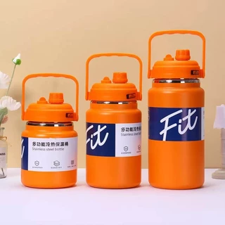 ถ้วยเก็บความร้อน ถ้วยเก็บความเย็นขนาดใหญ่ สามารถเก็บน้ำและน้ำแข็งได้ ฝาถ้วยดื่มคู่ ด้วยฟาง มีด้ามจับ มีสีต่างๆให้เลือก