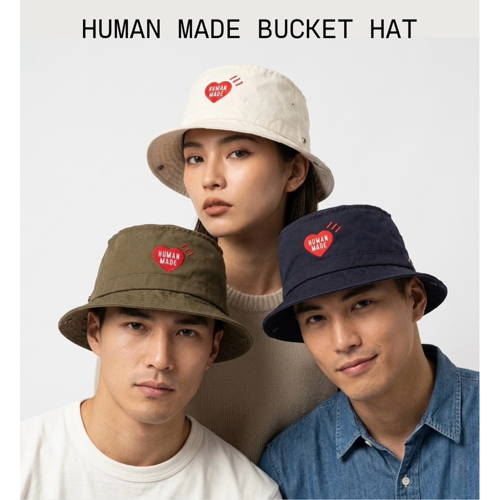 พร้อมส่งในไทย หมวก HUMAN MADE BUCKET HAT ของแท้จากshop ออกเสาร์นี้