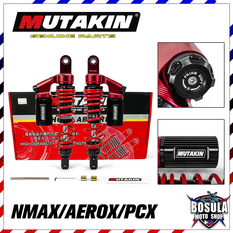 MUTAKIN โช๊คหลัง โช้คหลังแต่ง จากมาเลเซีย ระบบน้ำมัน สำหรับ AEROX NMAX PCX150 GPX Giorno QBIX LEAD125 Gran2023 320MM
