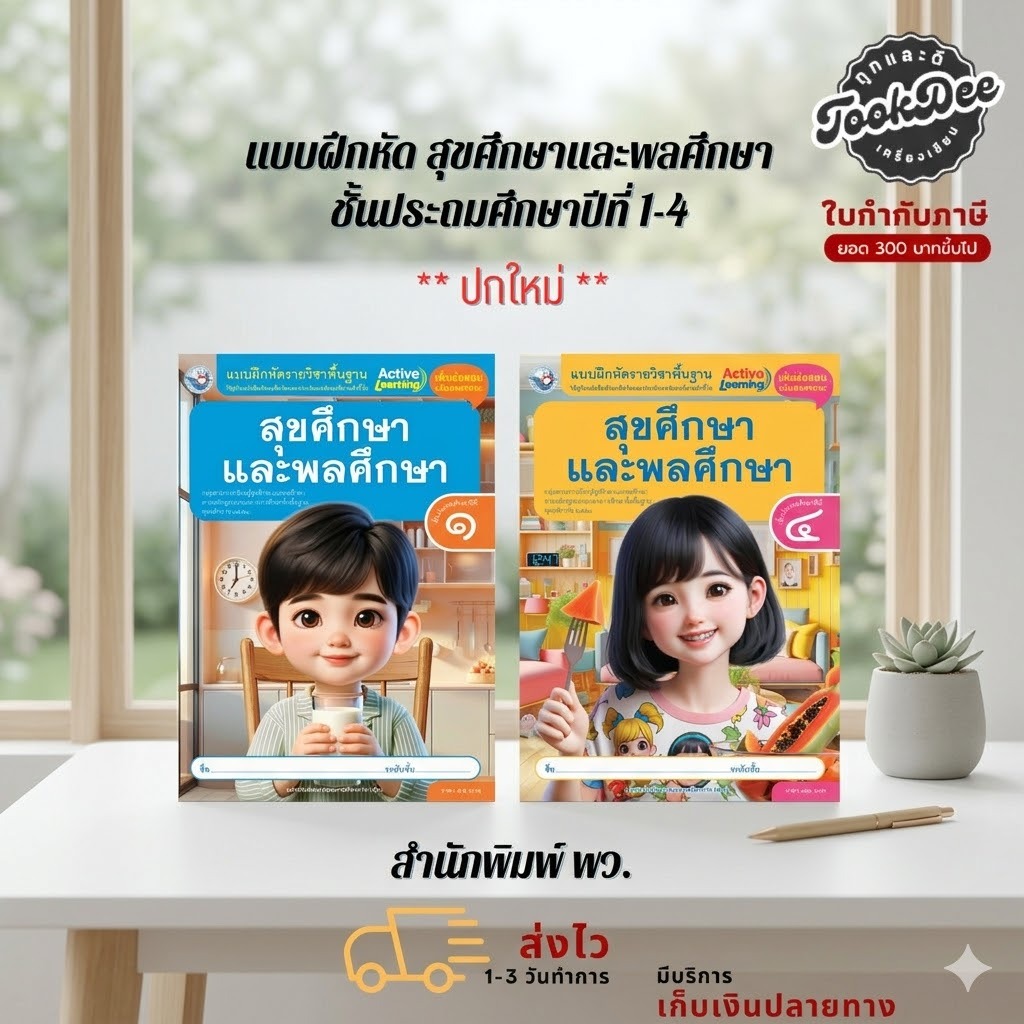 แบบฝึกหัด สุขศึกษาและพลศึกษา ป.1-ป.6 (พว.) ปกใหม่