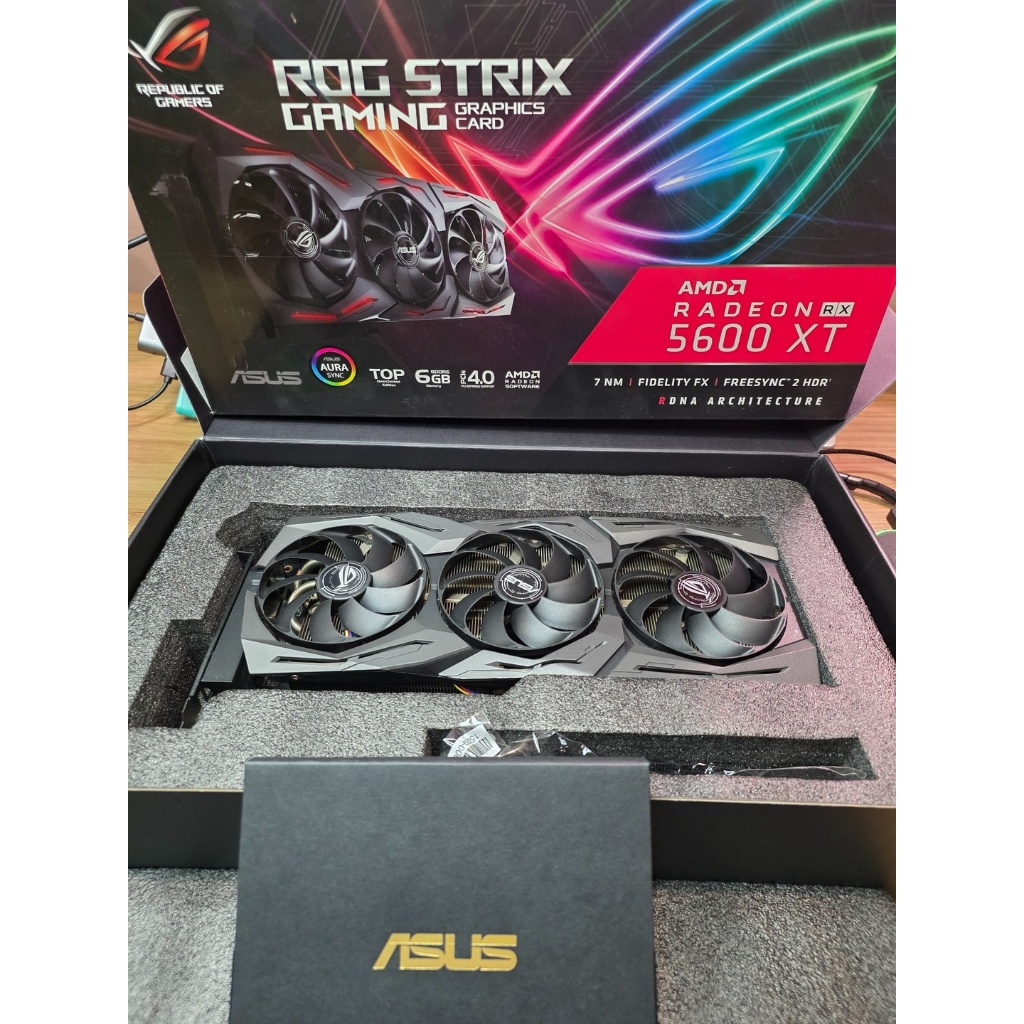 การ์ดจอ ASUS ROG STRIX RX 5600 XT 6GB GDDR6 มือสอง สภาพสวย ครบกล่อง พร้อมส่ง