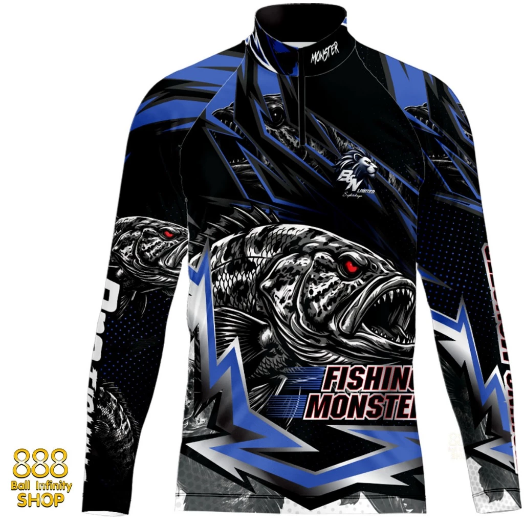 เสื้อตกปลา,ปั่นจักรยาน Set สี 58 FISHING MONSTER (สินค้าพร้อมจัดส่ง) ป้องกัน UV ระบายอากาศดี