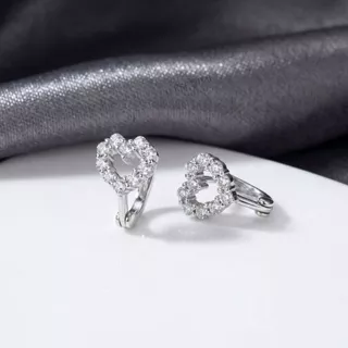 ESCOBAL ตุ้มหูเงินแท้ Diamond Love ต่ต่างหูแฟชั่น ต่างหูผู้หญิง ตุ้มหูเพชร ตุ้มหูเงิน ต่างหูนำโชค