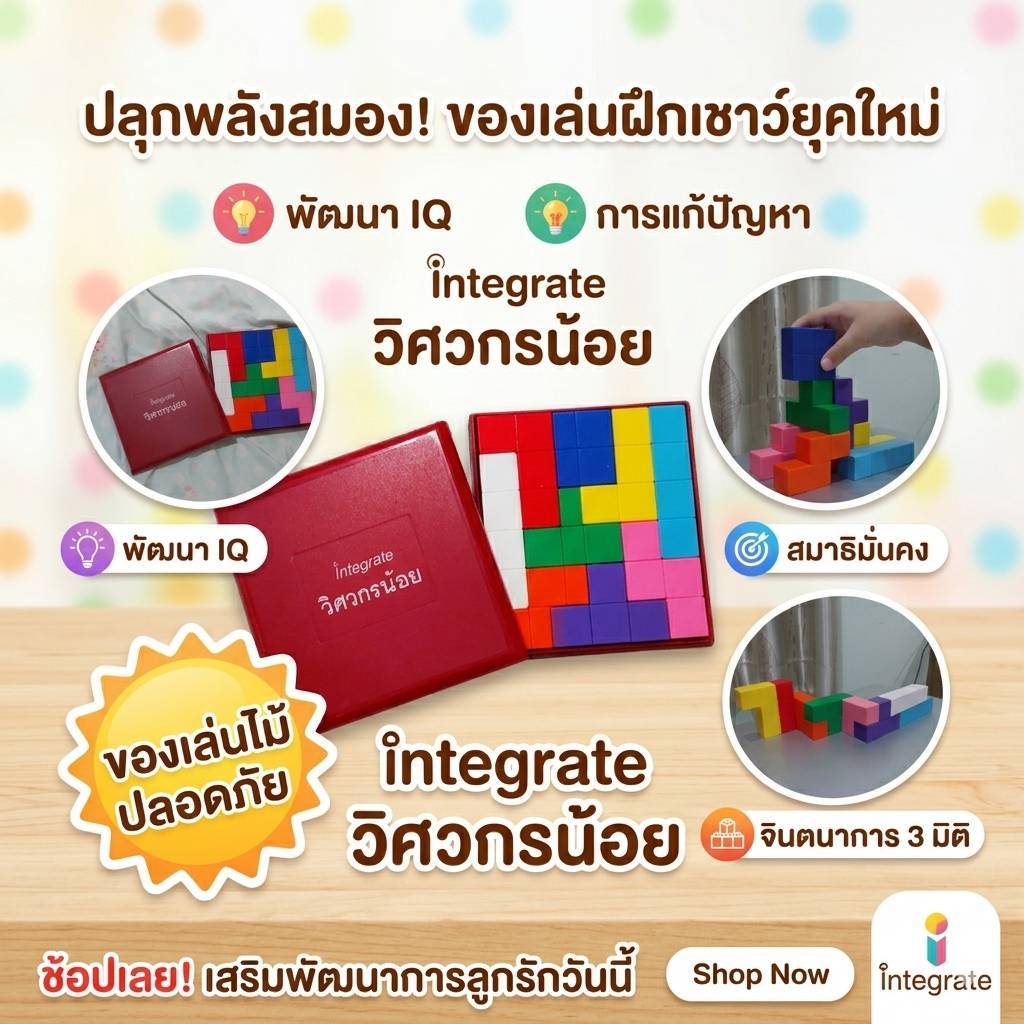ชุดของเล่นพัฒนา IQ 'Integrate วิศวกรน้อย' เกมตัวต่อเสริมเชาวน์ ฝึกสมองครบเซต