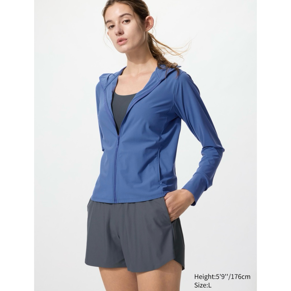 เสื้อฮู้ด Ultra Stretch AIRism กันยูวี UV Protection มีซิป Uniqlo แท้ 100%