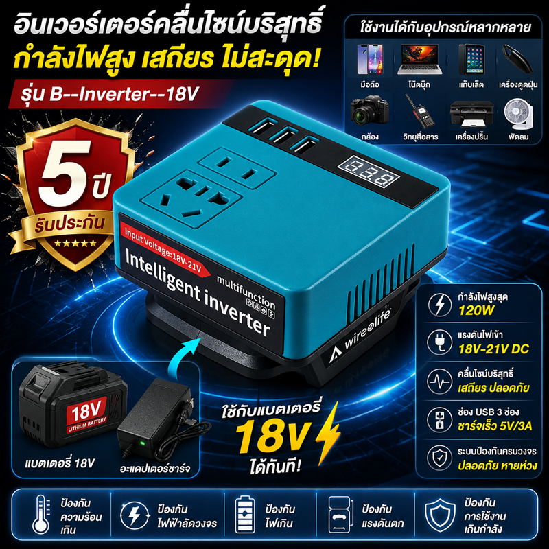 อินเวอเตอร์ แปลงไฟ inverter อินเวอร์เตอร์ เครื่องแปลงไฟ Power Inverter สําหรับ Home Application Inverter แปลงไฟ