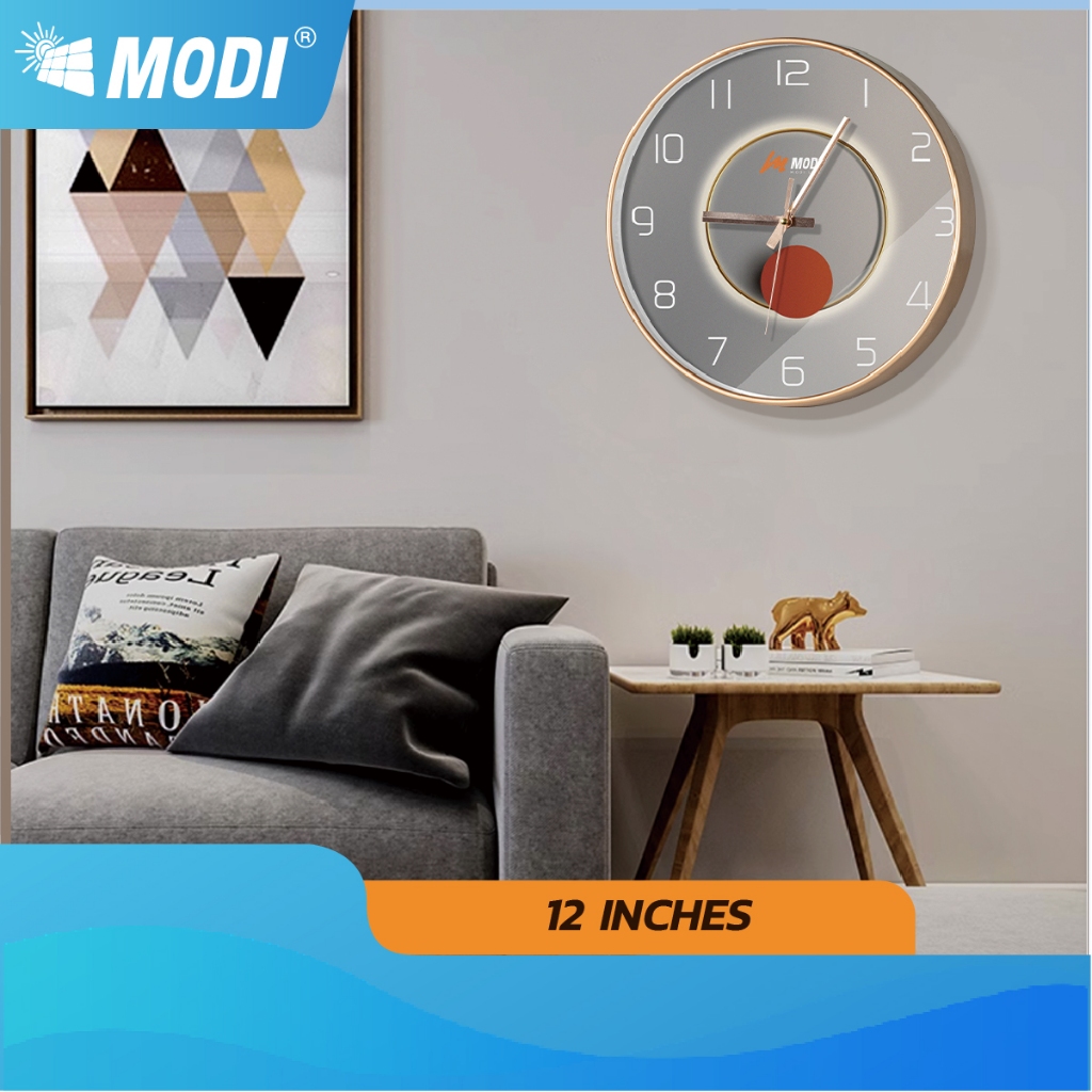 MODI นาฬิกาแขวนผนังทรงกลม นาฬิกาติดผนังเรียบง่าย  wall clock