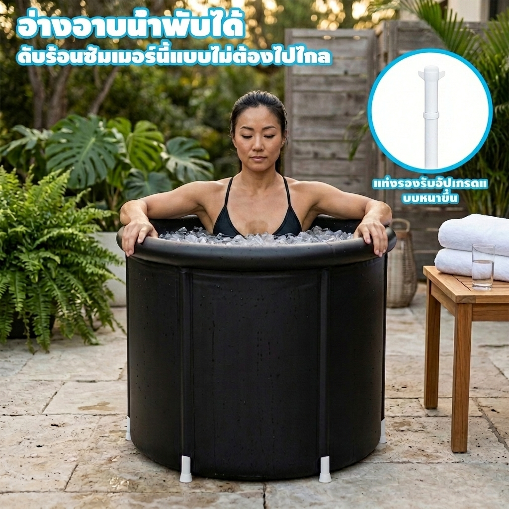 Ice Bath Tub อ่างแช่น้ำแข็ง พกพาสะดวก สำหรับนักกีฬา อ่างแช่ตัว ใช้งานได้ทั้งในและนอกบ้าน