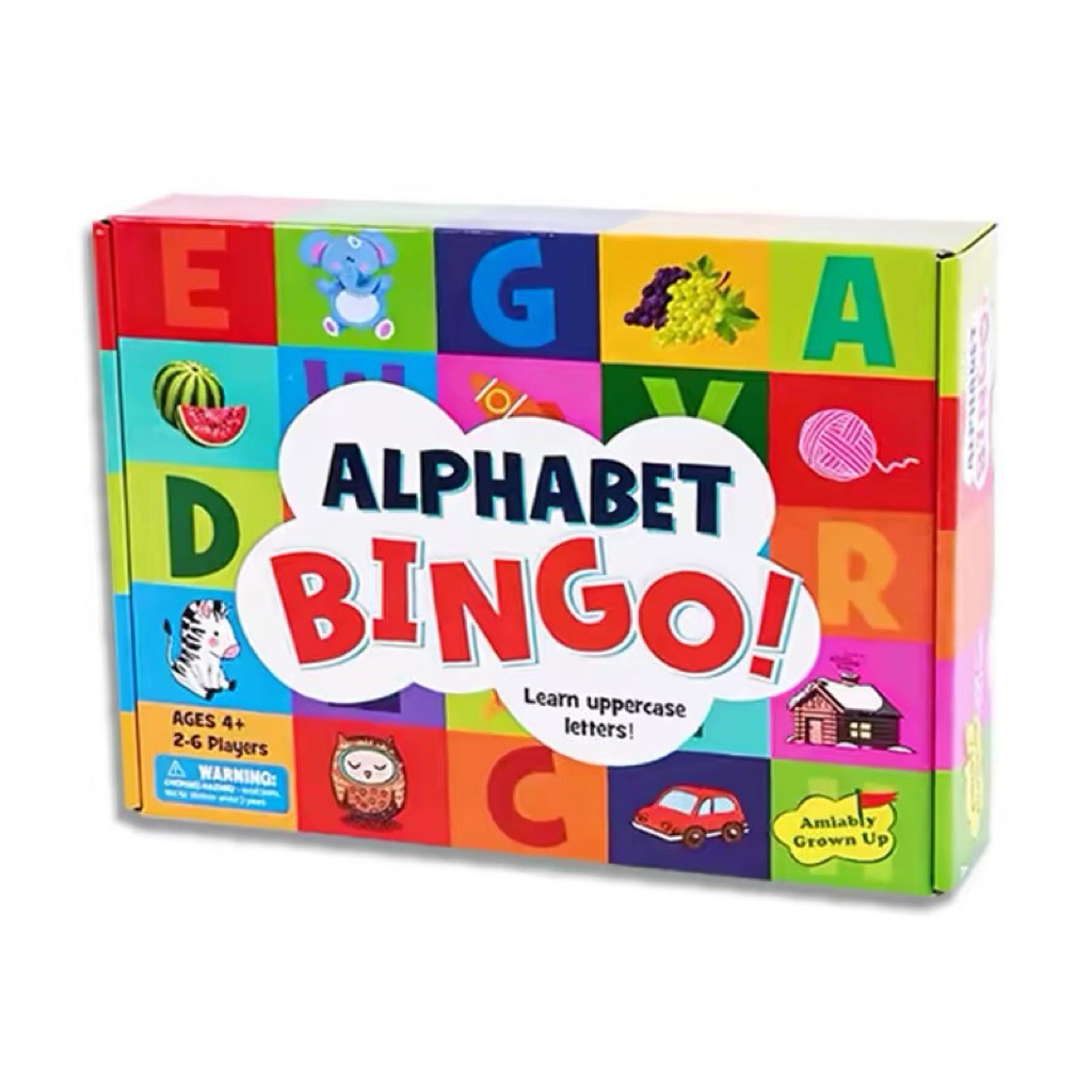 Alphabet Bingo! บอร์ดเกมฝึกภาษาอังกฤษ เรียนรู้ตัวอักษรพิมพ์ใหญ่ สื่อการสอนเสริมพัฒนาการสำหรับเด็ก ฝึ