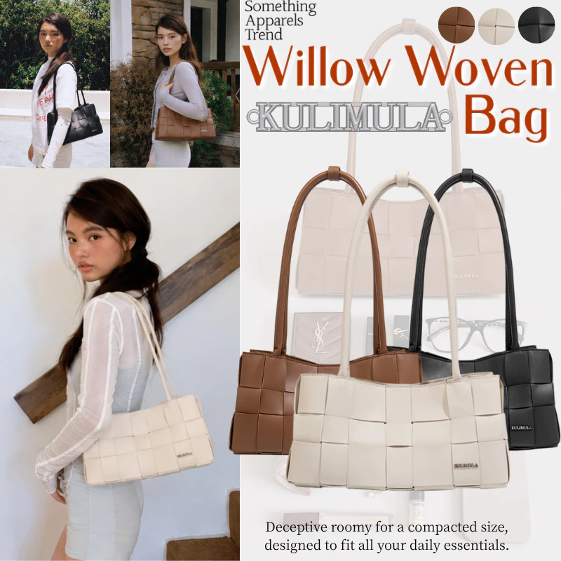 (**ขายดี)✨ส่งไว🚚Somethingapparels trend - KULIMULA Willow Woven Bag กระเป๋าสาน สะพายข้าง กระเป๋าถือ Shoulder Bag