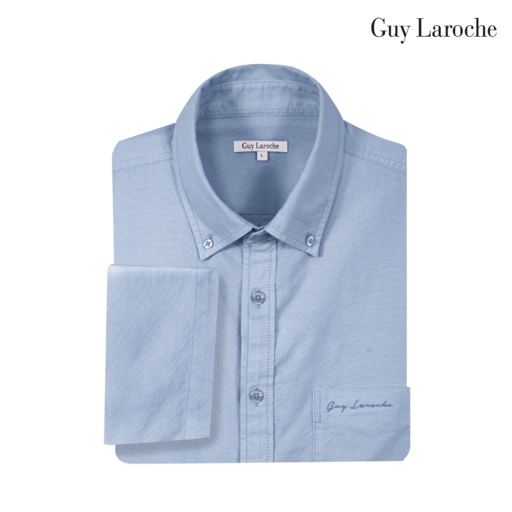 Guy Laroche قميص رجالي قطن 100% Regular نصف كم — أزرق — صورة 5