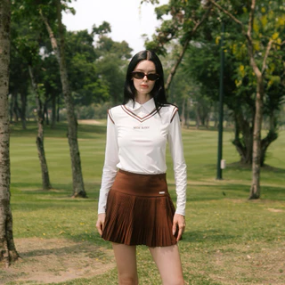 Caramel on Fairway Skirt -กระโปรงพลีสสำหรับตีกอล์ฟ