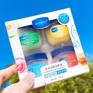 ลิปบาล์มปกป้องและกักเก็บความชุ่มชื้น, ไม่มีสี, ช่วยซ่อมแซมผิว, ลิปบาล์มขนาดเล็ก, แพ็ค 4 ชิ้น