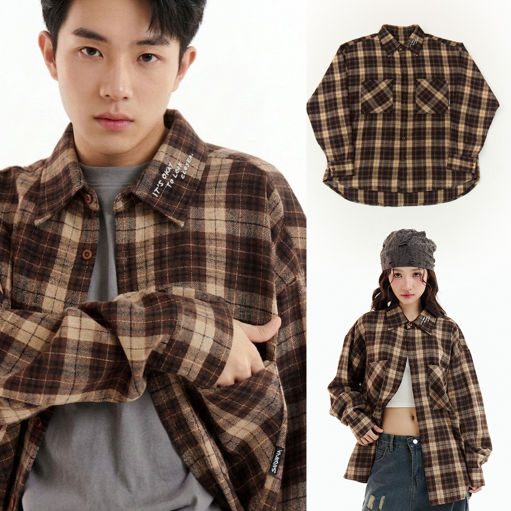 Shouwa | Oversized Shirt เสื้อเชิ้ตลายสก๊อตทรงโอเวอร์ไซส์