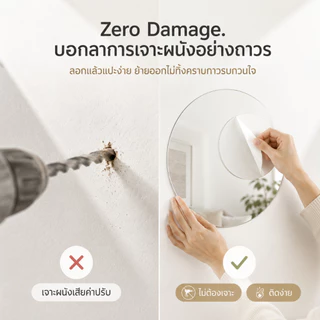 Reflexe กระจก กระจกอะครีลิค กระจกโค้งงอได้ไม่แตกง่าย หากมีความเสียหายใด ๆ ให้ชดเชยทันที