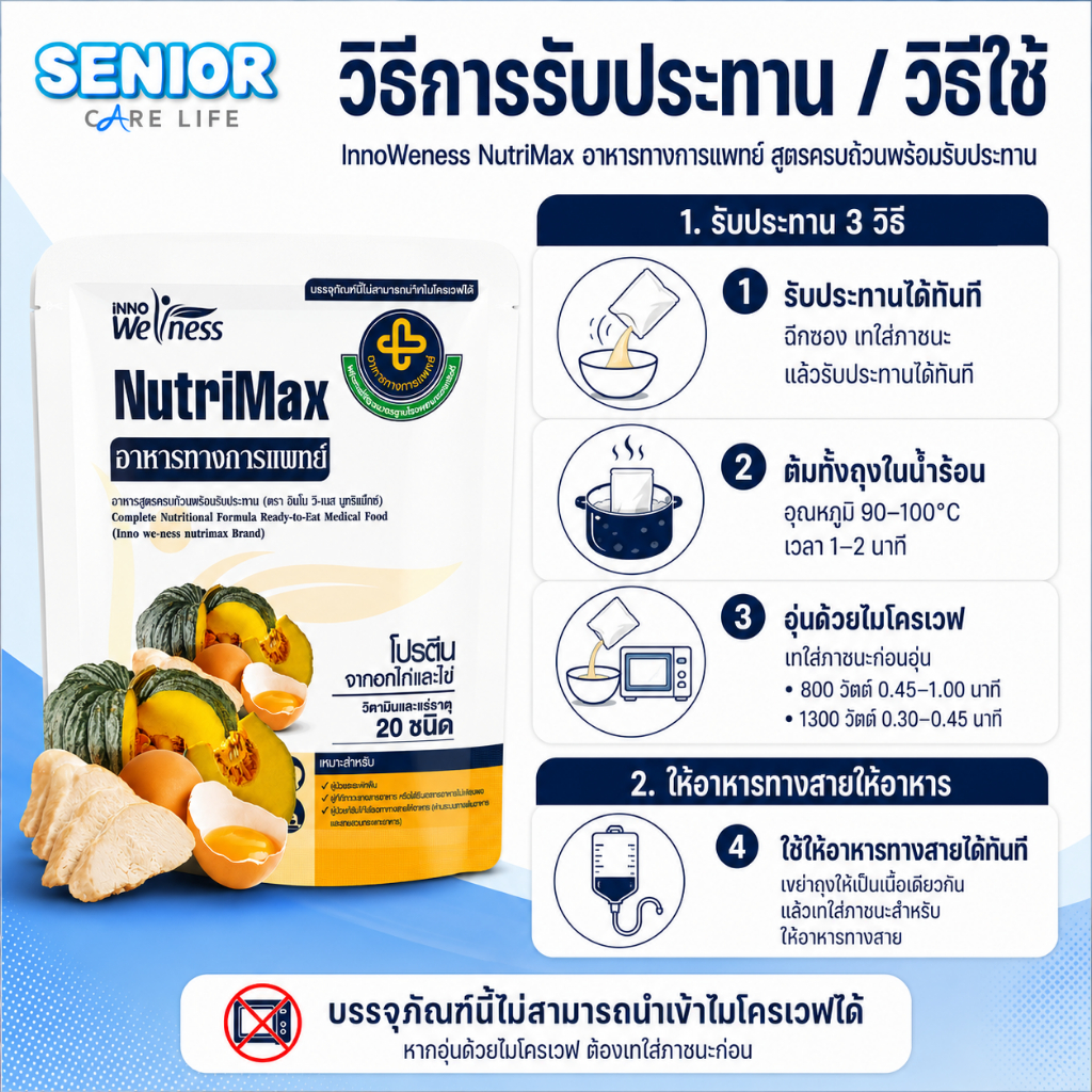 NutriMax นูทริแม็กซ์ อาหารทางการแพทย์ อาหารทางสายยาง อาหารสูตรครบถ้วนพร้อมทาน