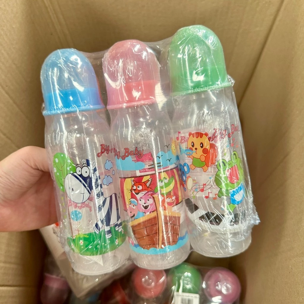 ขวดนม 8ออนซ์ คละสี คละลาย ขายยกโหล12ขวด 8oz. มีมอก.