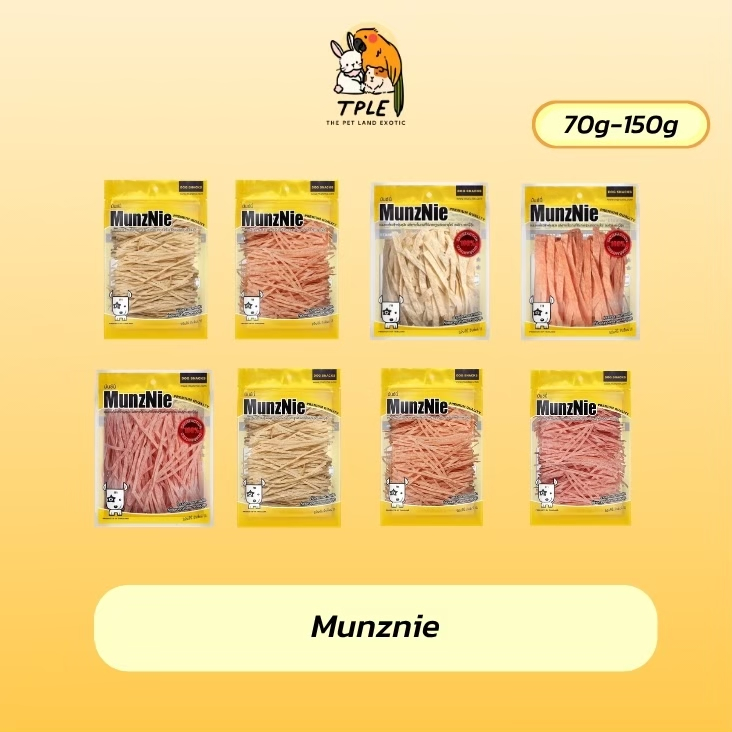 MUNZNIE ขนมสุนัขมันซ์นี่ ปลาเส้นน้องหมา-น้องแมว ยกถุง 70g-150g