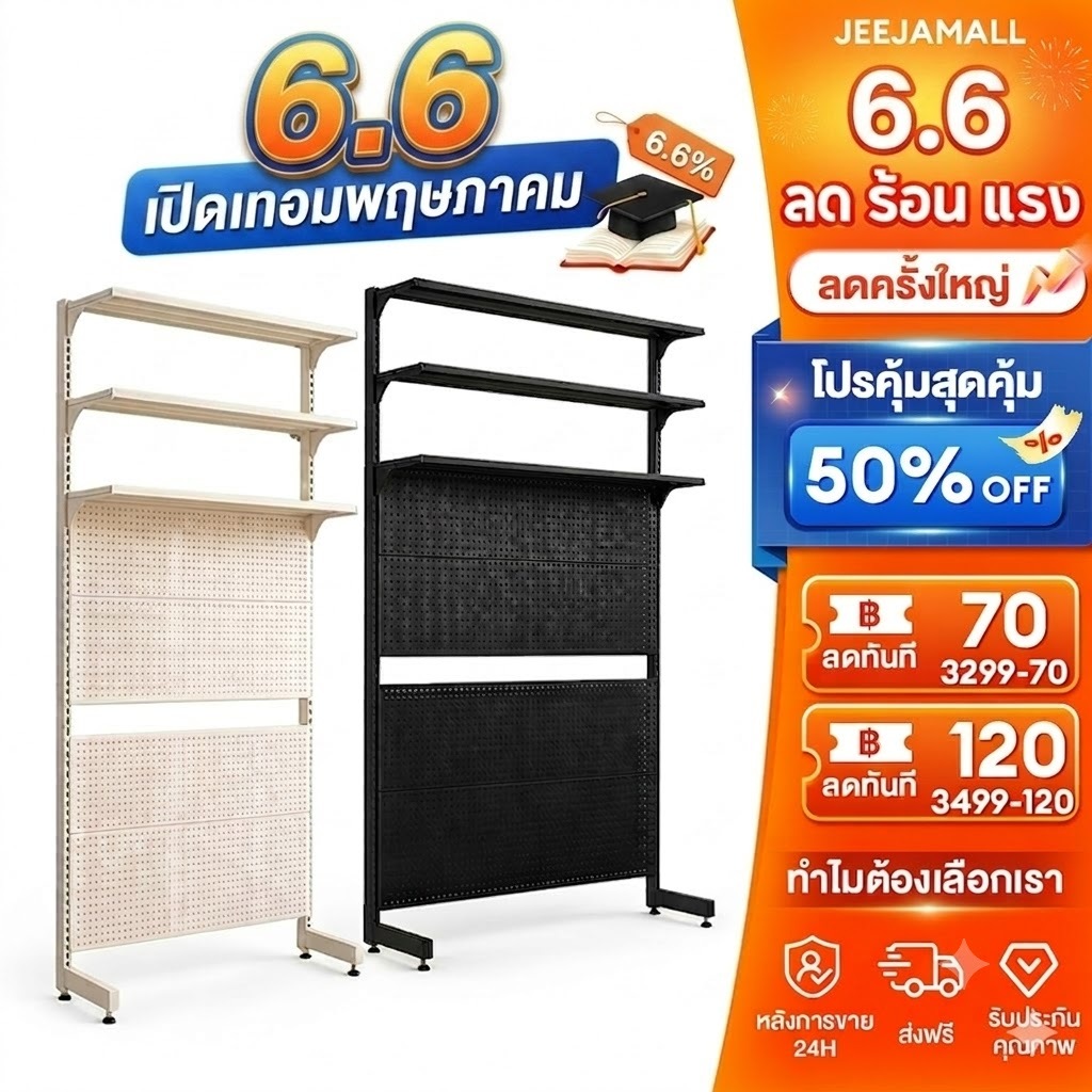 JJMชั้นวางของ ชั้นวางเหล็ก Pegboard จัดเก็บของ DIY ได้ตามใจ กันสนิม กันคราบสกปรก เหล็กอัปเกรด แข็งแรงทนทาน