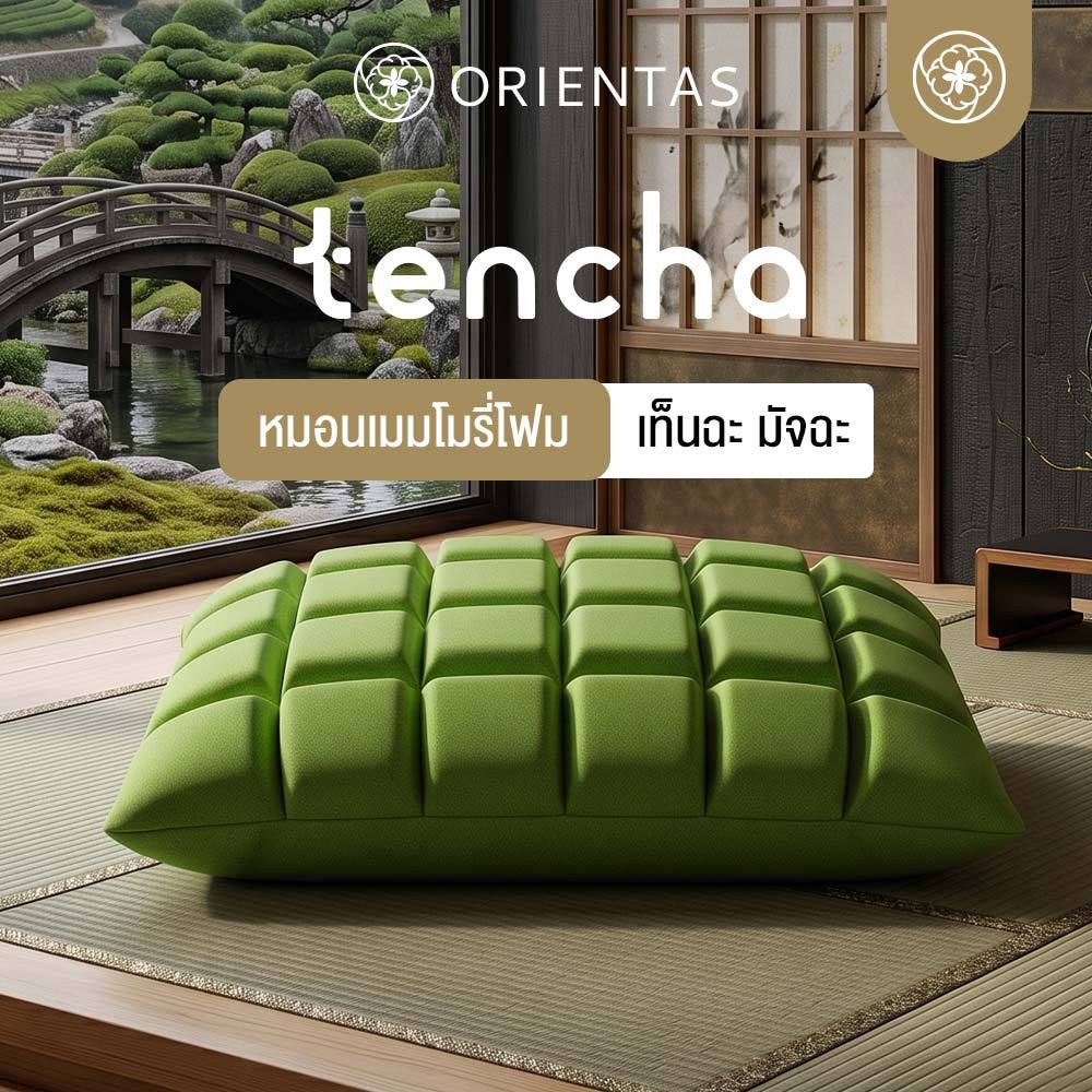 Orientas หมอนเต๋าสลบเหมือด Tencha เมมโมรี่โฟม หมอนสุขภาพ มัจฉะชาเขียว หลับง่าย หลับสนิท ลดปวดลดกรน