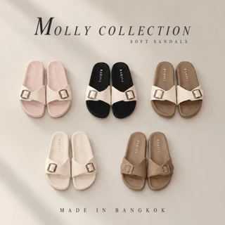 Rarin รุ่น [ MOLLY ] 36 - 41 รองเท้าแตะนุ่มสบาย **เท้าไม่เรียวบวกเพิ่ม**