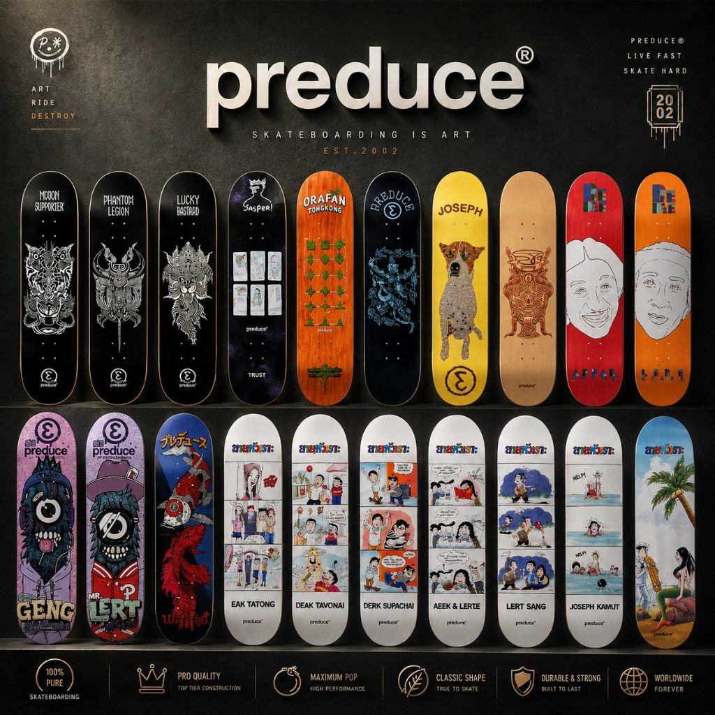 Preduce Skateboards - DECK | แผ่นเปล่าสเก็ตบอร์ด Skateboards Deck [สินค้าพร้อมส่งจากไทย ของแท้ 100%]