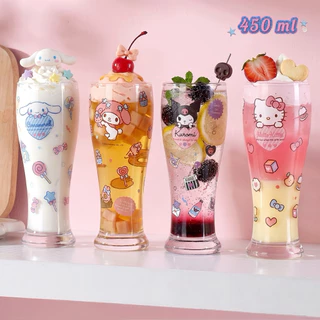 แก้วน้ำ ซานริโอ Sanrio450มล คิตตี้ มายเมโลดี้ คุโรมิ ชินามอลโรล ทนความร้อน สำหรับใช้ในบ้าน แก้วน้ำผลไม้ ลายการ์ตูนน่ารัก