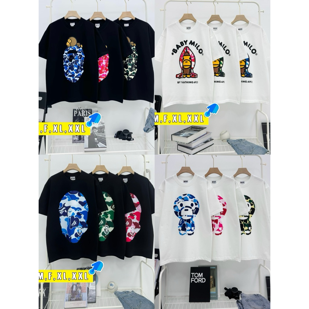 เสื้อยืด B A P E  Size M F XL 2XL งานขายดี