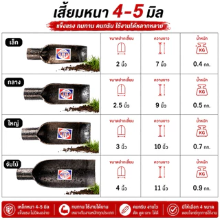 เสียมราวินรุ่นหนา4-5มิล ขุดสับรากไม้ ต้นไม้ ขุดดินดายหญ้า