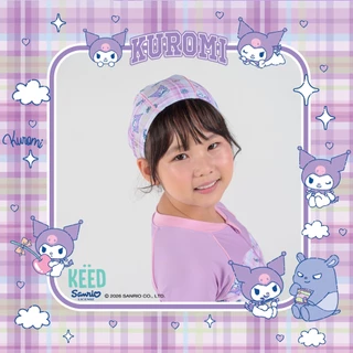 ✨NEW✨ KEED X Kuromi Collection 2026 หมวกว่ายน้ำเด็กผู้หญิง สีชมพูม่วง กัน UV50+