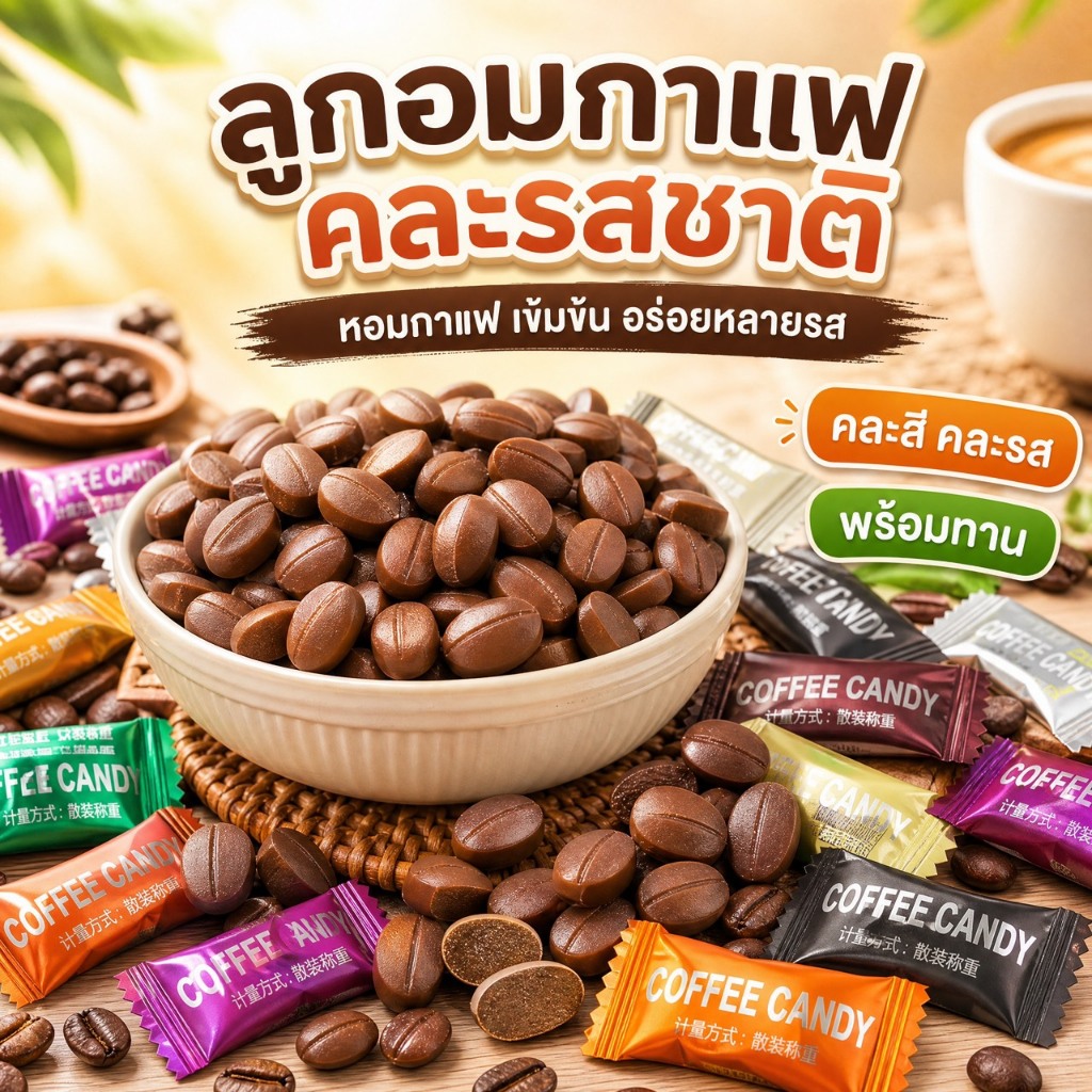 Coffee Candy ลูกอมกาแฟเข้มข้น ช่วยเพิ่มความสดชื่น แก้ง่วง ขนมโปรดของสายทำงาน