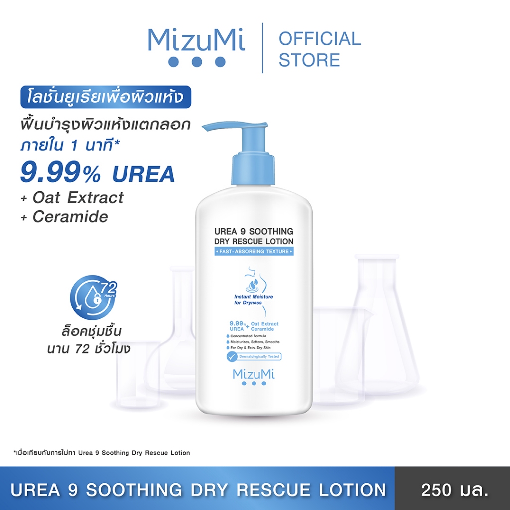 MizuMi Urea 9 Soothing Dry Rescue Lotion 250g  โลชั่นบำรุงผิวเข้มเข้น ฟื้นผิวแห้งกร้าน ลอกเป็นขุย ขาดน้ำให้ชุ่มชื้น